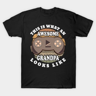 This Is What An Awesome Grandpa Looks Like Gaming Retro T-Shirt